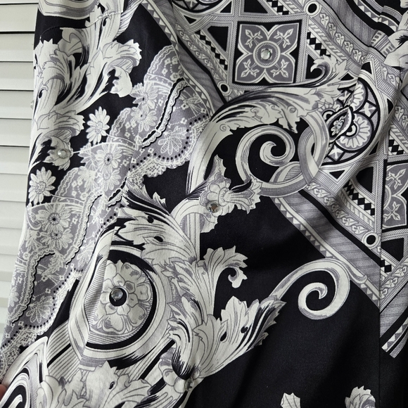 David Meister Y2K Silk Spaghetti Strap Paisley Bling Sheath Dress Size 8 #061 - Picture 5 of 9